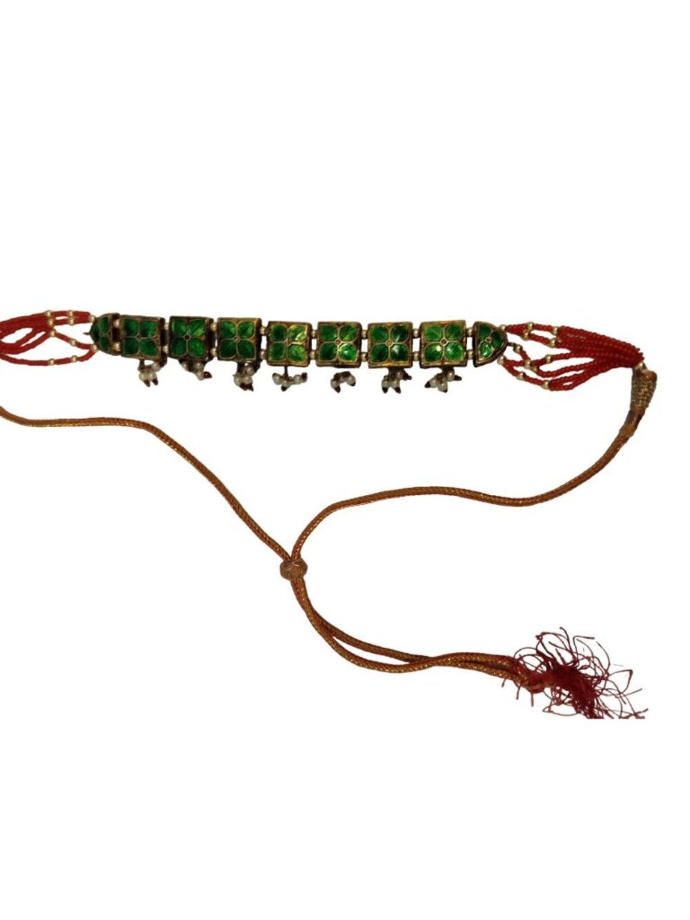 Meenakari Choker Belt Headpiece Bollywood Spiritual Family Fertility Prosperity - Picture 9 of 12